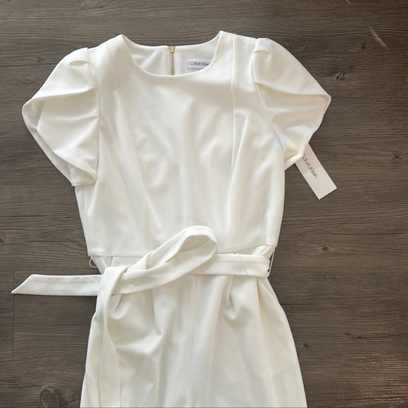 NWT! Women’s Calvin Klein Ivory Business Casual Jumpsuit with Pockets - Picture 2 of 13